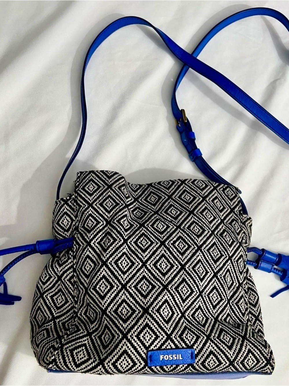 Fossil Rayna Crossbody Bag - Black/White/Blue